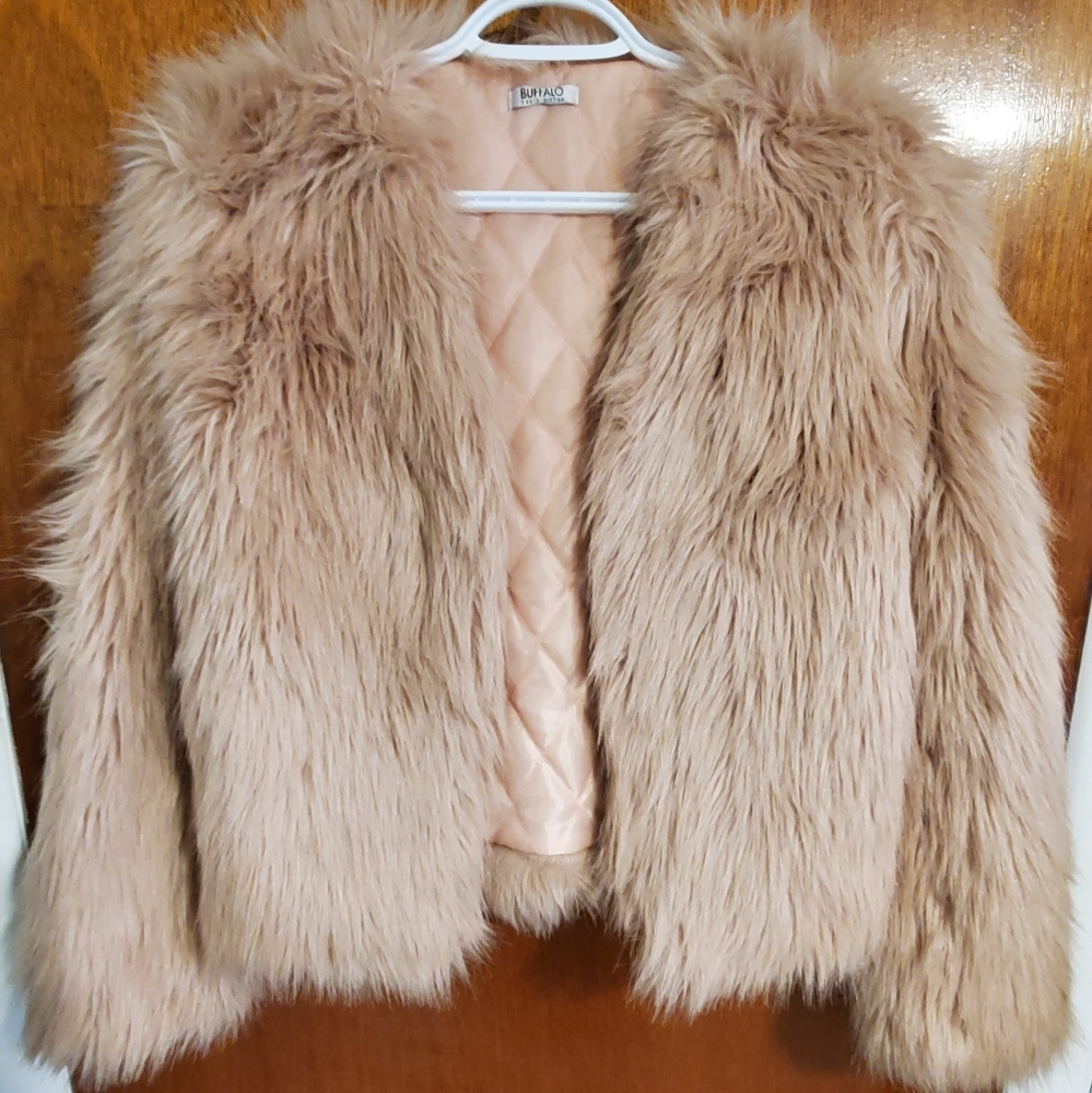 Pink fur coat